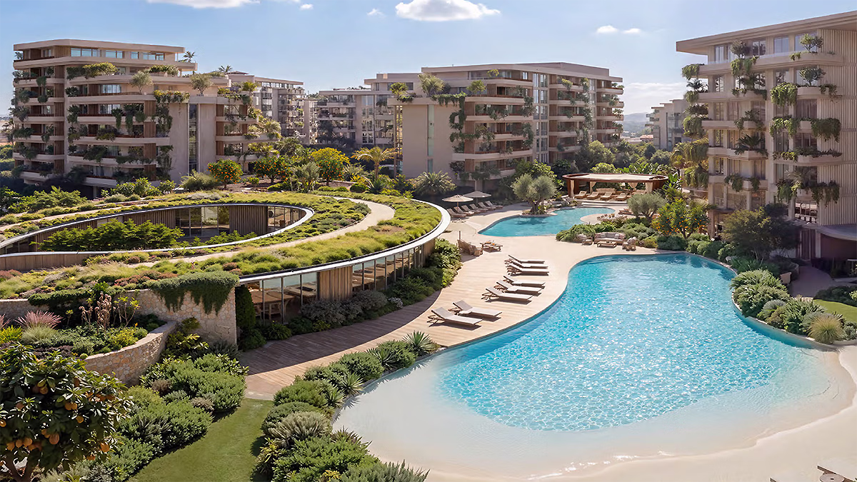 infinity swimming pool open to ocean alba residences gardens