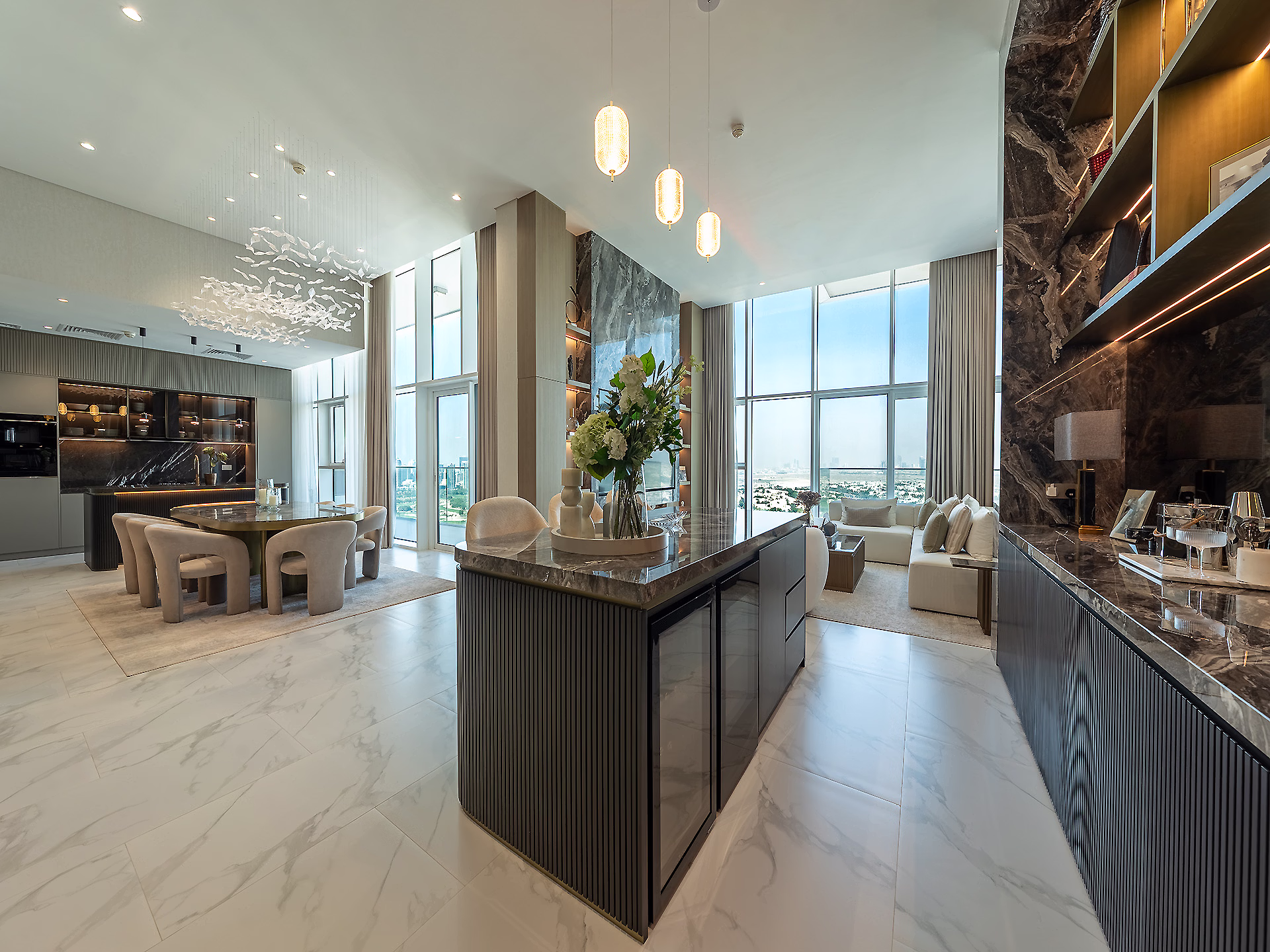 Banyan Tree residence, open-plan living and dining space