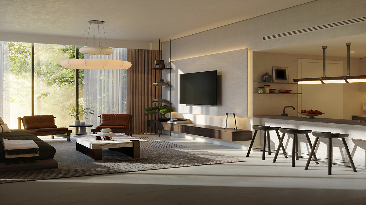 Sei Saadiyat residence, living and dining interior